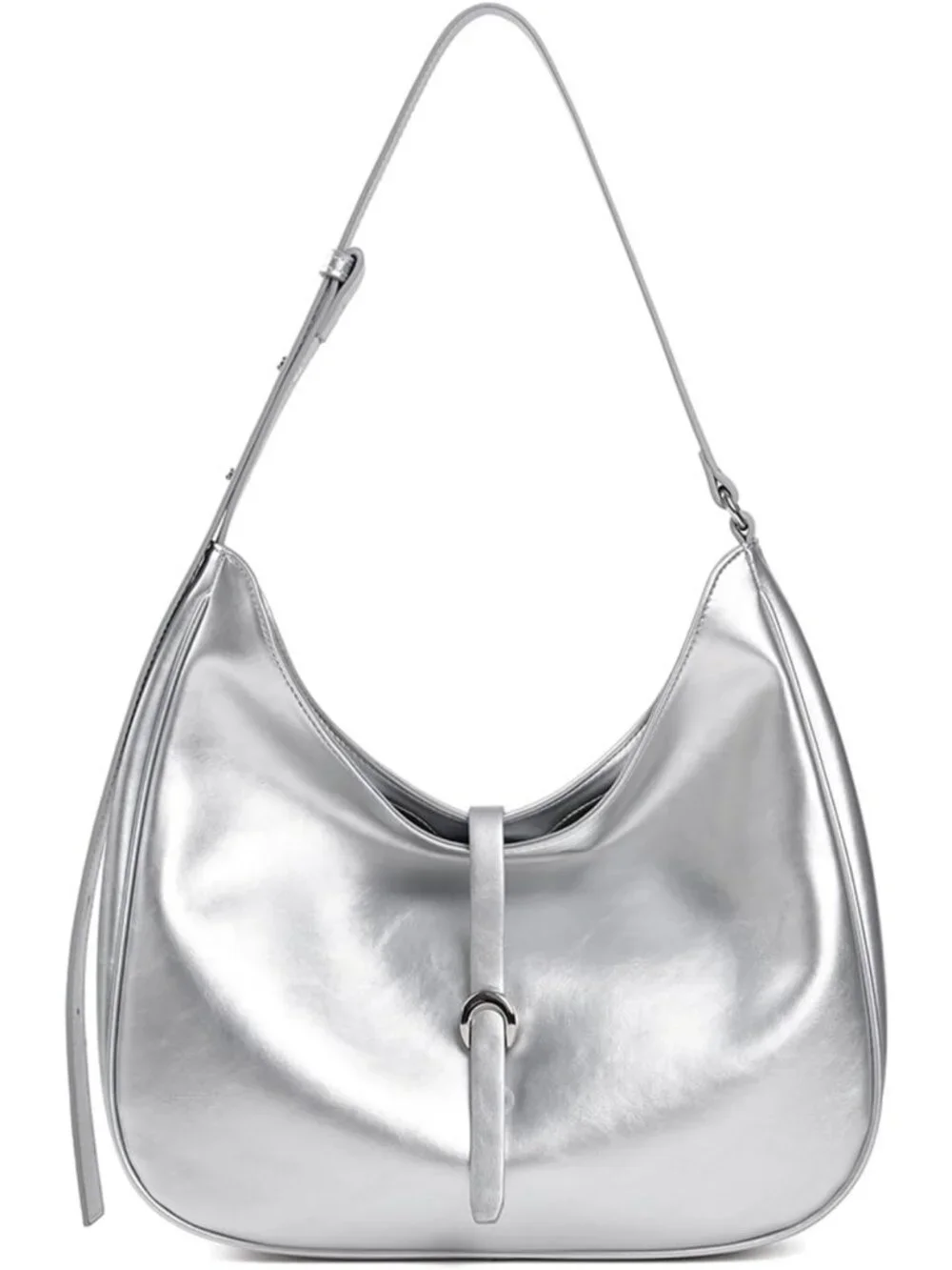 Stylish Faux Leather Hobo Bag, Adjustable Strap Underarm Purse, Lightweight with